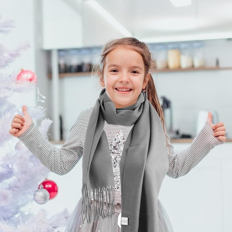Solid Color Winter Scarf Warm Soft Imitation Cashmere Neck Warmer Shawl for Boys - Image 5